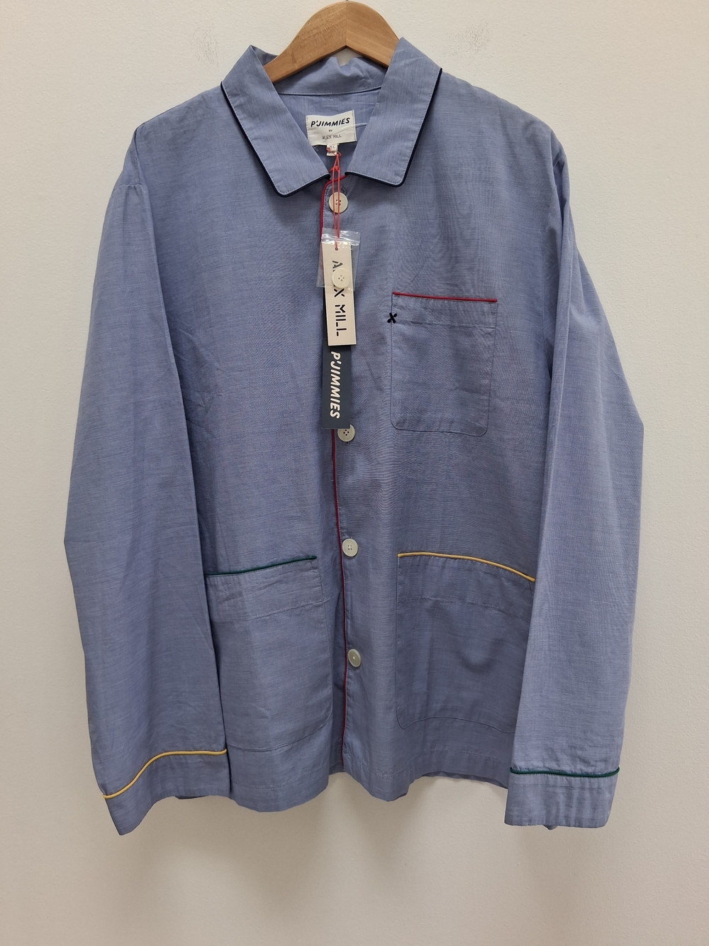 P'Jimmes By Alex Mill Sleep Shirt In Solid Blue Men's XL NWT
